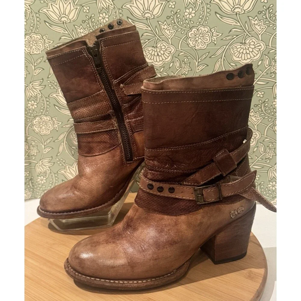 Bed Stu Cobbler Distressed Style Ankle Soft Leather Brown Boots Women’s Sz 6